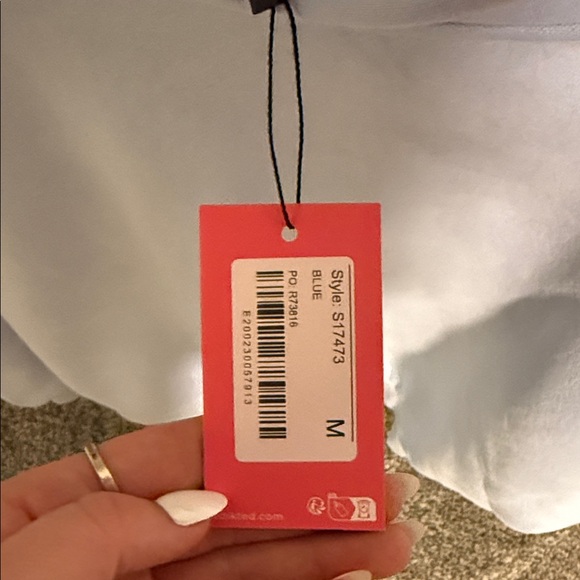 Edikted Soft Blue Hoodie with Pink Tag - Picture 6 of 6